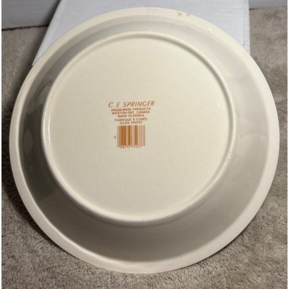 Strawberry Glazed Pie Recipe Pie Plate Ceramic C. E. Springer 10.5 " Korea - Picture 7 of 11